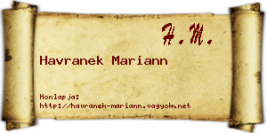Havranek Mariann névjegykártya